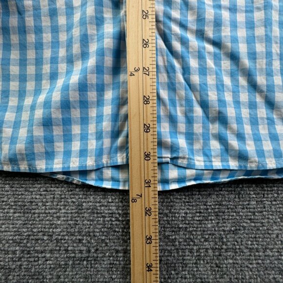 Eton Long Sleeve Button Up POPLIN 16 Cotton Designer Blue Check Contemporary - Picture 4 of 16